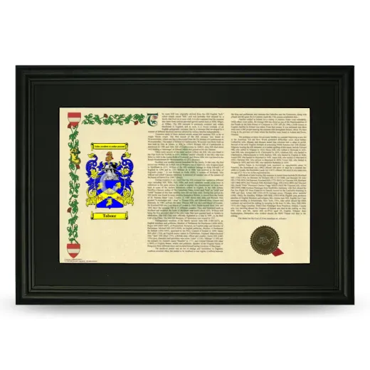 Tabour Deluxe Armorial Landscape Framed- Black