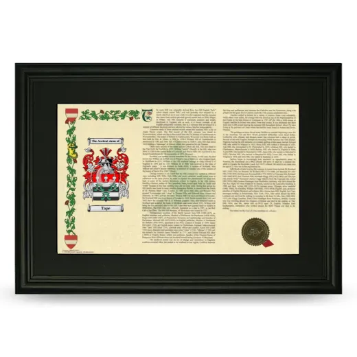 Tape Deluxe Armorial Landscape Framed- Black