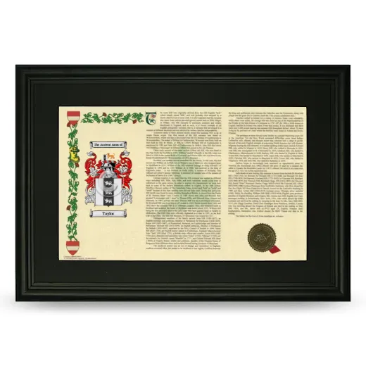 Taylor Deluxe Armorial Landscape Framed- Black