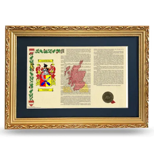 Terrence Deluxe Armorial Landscape Framed - Gold