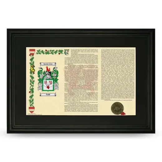 Todd Deluxe Armorial Landscape Framed- Black