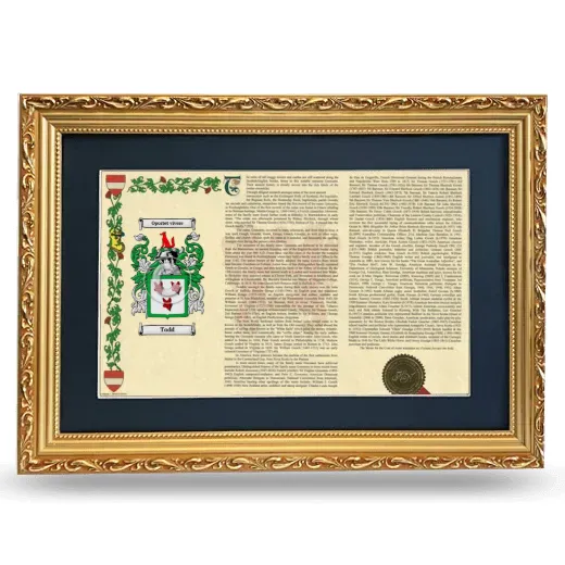 Todd Deluxe Armorial Landscape Framed - Gold