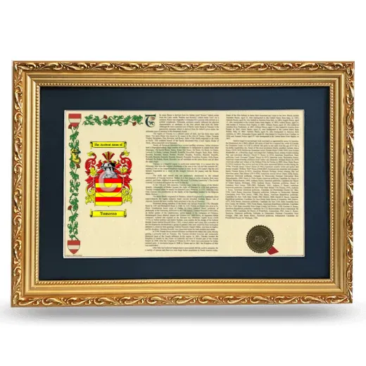 Tomasso Deluxe Armorial Landscape Framed - Gold