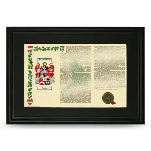 Trelfal Deluxe Armorial Landscape Framed- Black