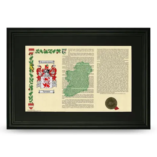Tyerman Deluxe Armorial Landscape Framed- Black