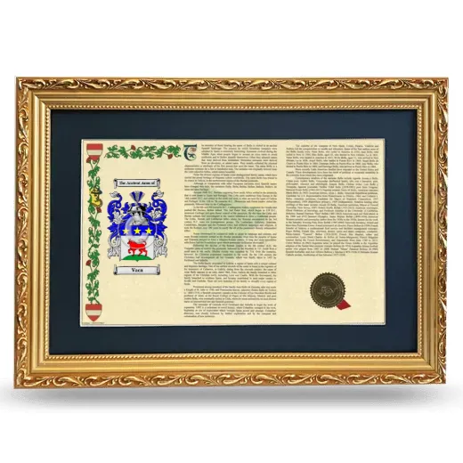 Vaca Deluxe Armorial Landscape Framed - Gold