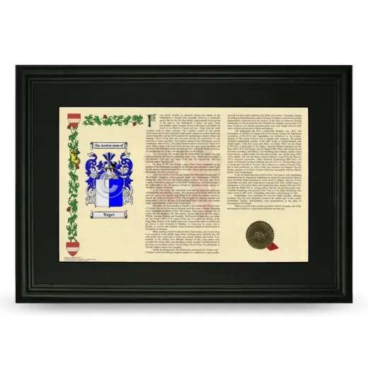 Vager Deluxe Armorial Landscape Framed- Black