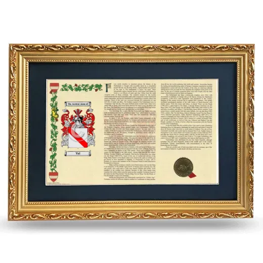 Val Deluxe Armorial Landscape Framed - Gold