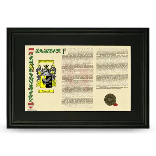 Vanderbilt Deluxe Armorial Landscape Framed- Black