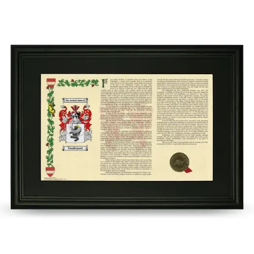Vanderpool Deluxe Armorial Landscape Framed- Black
