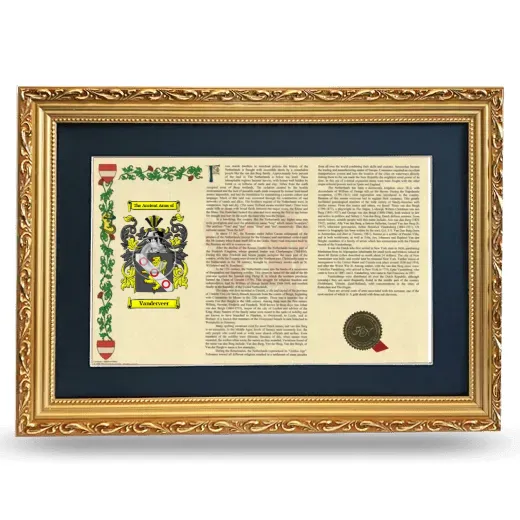 Vanderveer Deluxe Armorial Landscape Framed - Gold