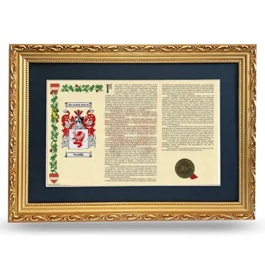 Vandijk Deluxe Armorial Landscape Framed - Gold