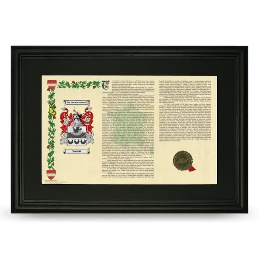 Vassar Deluxe Armorial Landscape Framed- Black