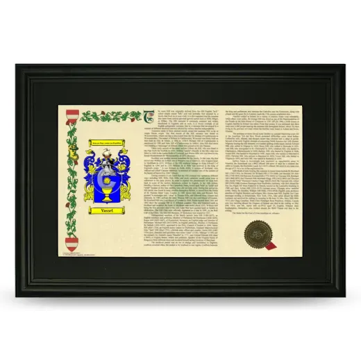 Vassel Deluxe Armorial Landscape Framed- Black