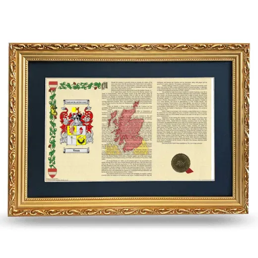 Vean Deluxe Armorial Landscape Framed - Gold