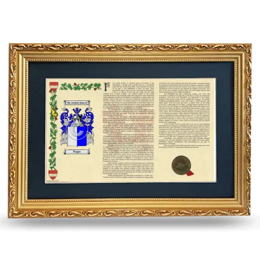 Veger Deluxe Armorial Landscape Framed - Gold