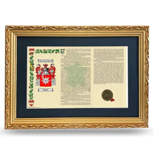 Vinges Deluxe Armorial Landscape Framed - Gold