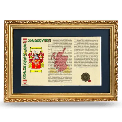 Vipen Deluxe Armorial Landscape Framed - Gold
