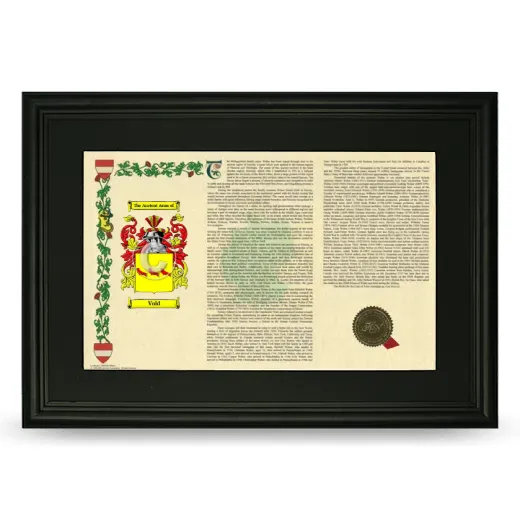 Vold Deluxe Armorial Landscape Framed- Black