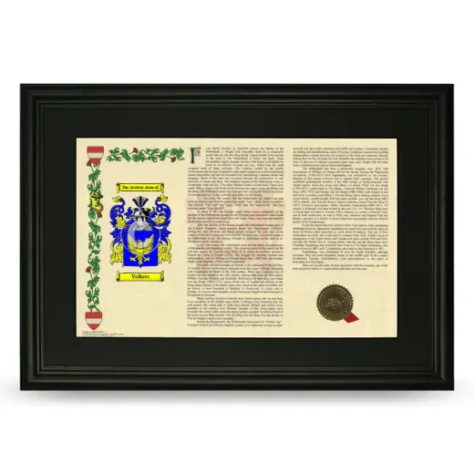 Volkers Deluxe Armorial Landscape Framed- Black