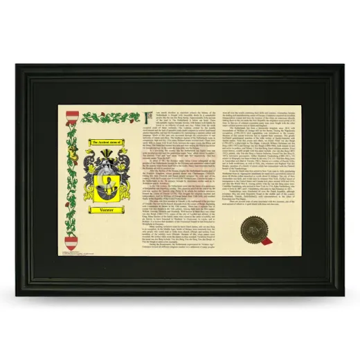 Vorster Deluxe Armorial Landscape Framed- Black