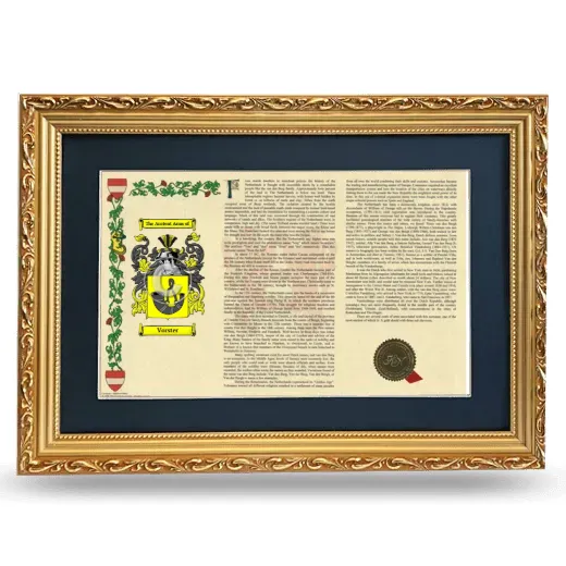 Vorster Deluxe Armorial Landscape Framed - Gold