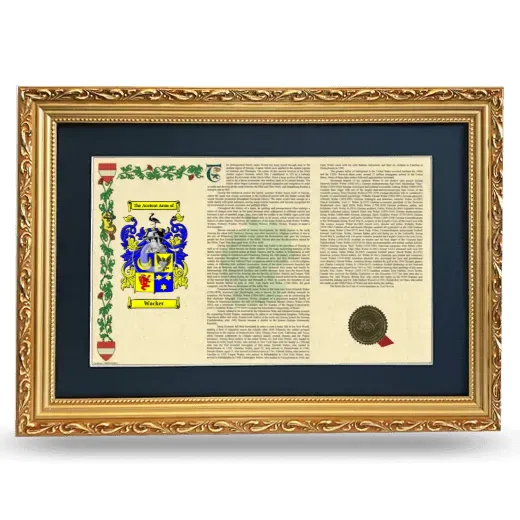 Wacker Deluxe Armorial Landscape Framed - Gold