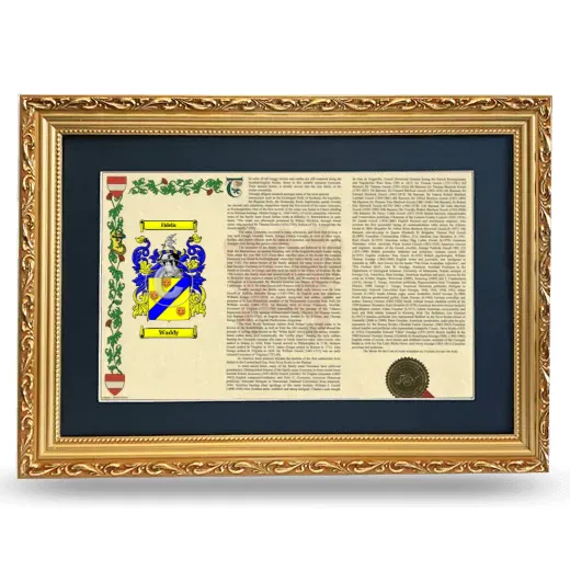 Waddy Deluxe Armorial Landscape Framed - Gold