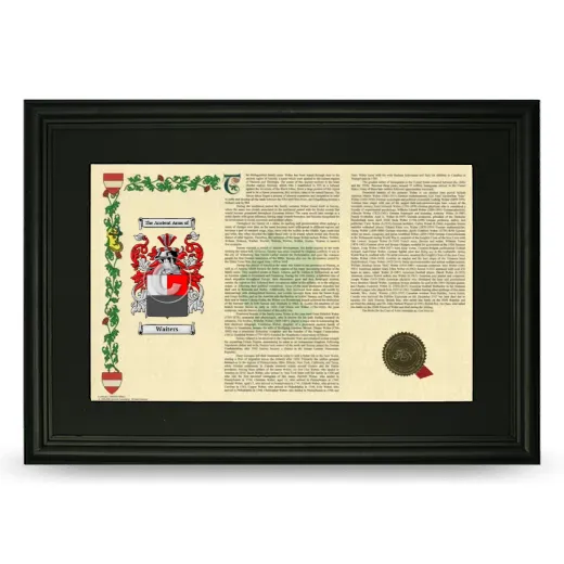 Waiters Deluxe Armorial Landscape Framed- Black