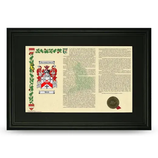 Wech Deluxe Armorial Landscape Framed- Black