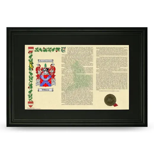 Willinton Deluxe Armorial Landscape Framed- Black