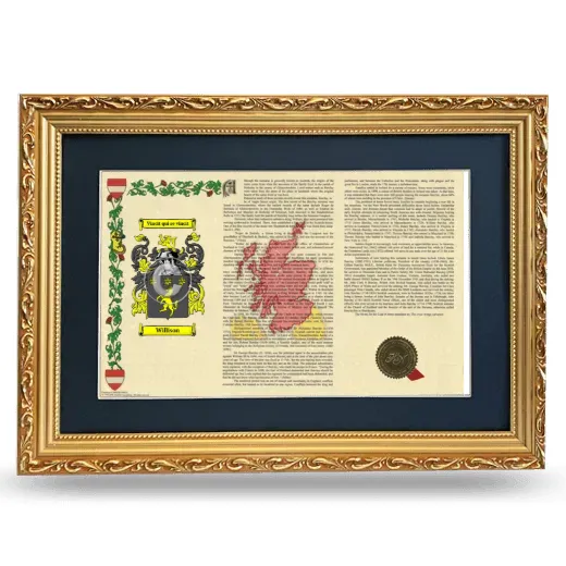 Willison Deluxe Armorial Landscape Framed - Gold