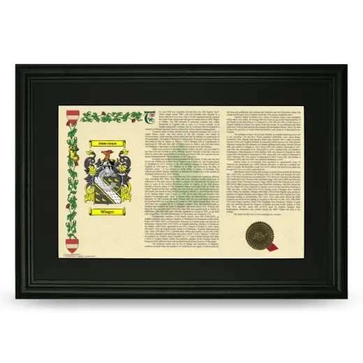 Winger Deluxe Armorial Landscape Framed- Black