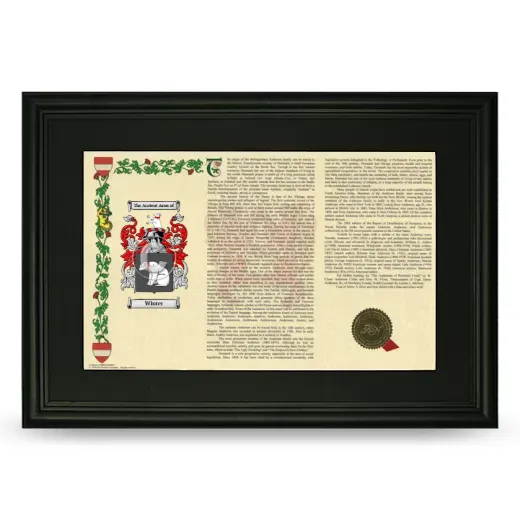 Winter Deluxe Armorial Landscape Framed- Black