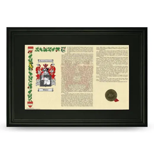 Winter Deluxe Armorial Landscape Framed- Black