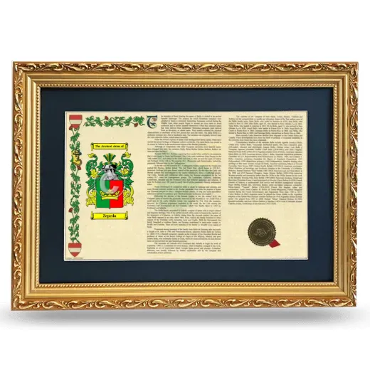Zepeda Deluxe Armorial Landscape Framed - Gold