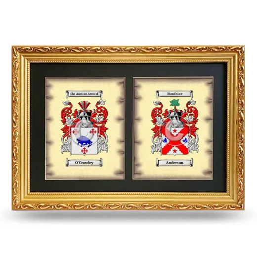 Double Coat of Arms Framed - Gold