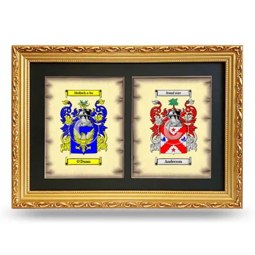Double Coat of Arms Framed - Gold