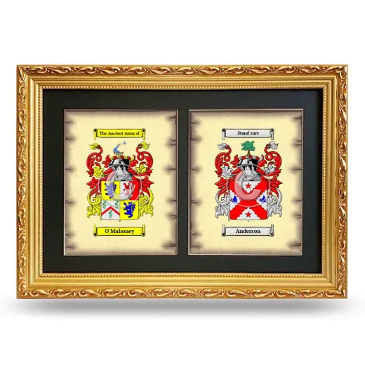 Double Coat of Arms Framed - Gold