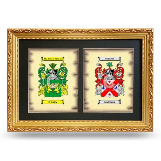 Double Coat of Arms Framed - Gold