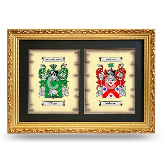 Double Coat of Arms Framed - Gold