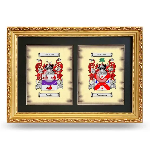 Double Coat of Arms Framed - Gold
