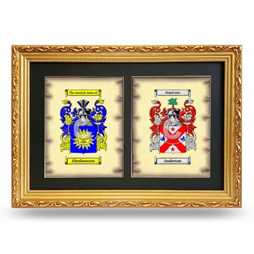 Double Coat of Arms Framed - Gold