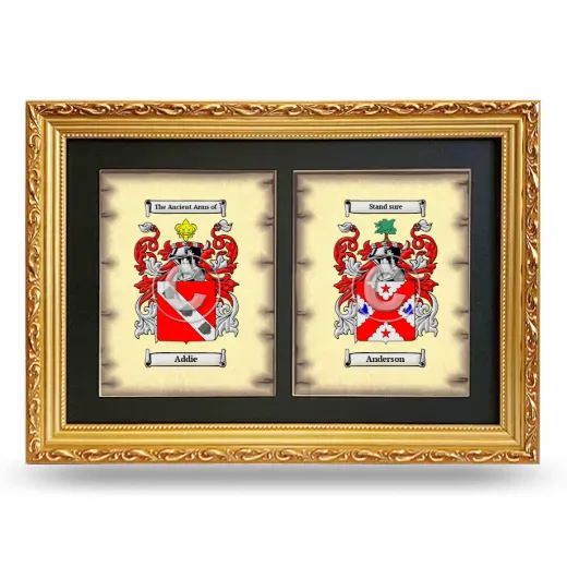 Double Coat of Arms Framed - Gold
