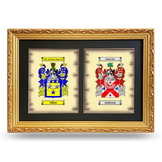 Double Coat of Arms Framed - Gold