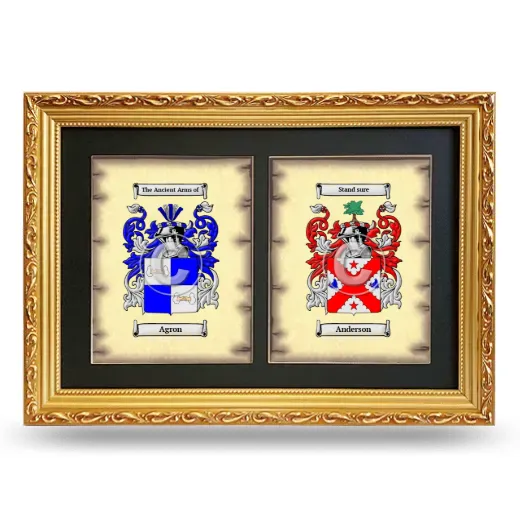 Double Coat of Arms Framed - Gold