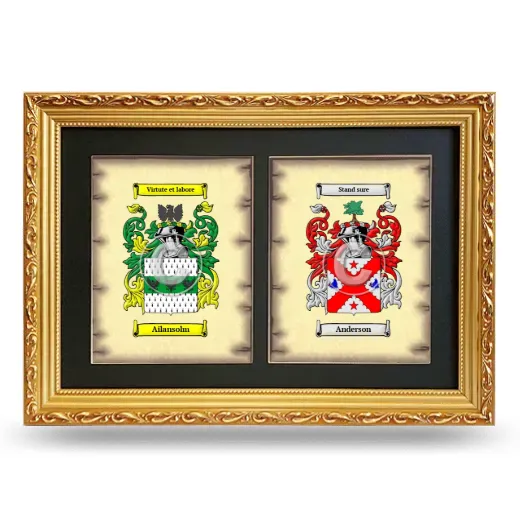 Double Coat of Arms Framed - Gold
