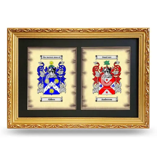 Double Coat of Arms Framed - Gold