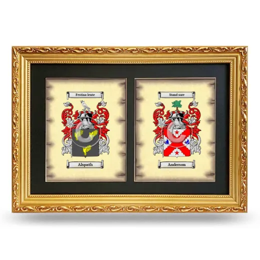 Double Coat of Arms Framed - Gold