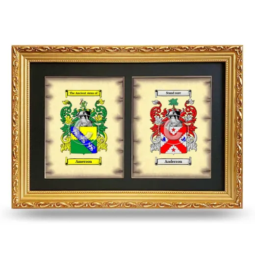 Double Coat of Arms Framed - Gold